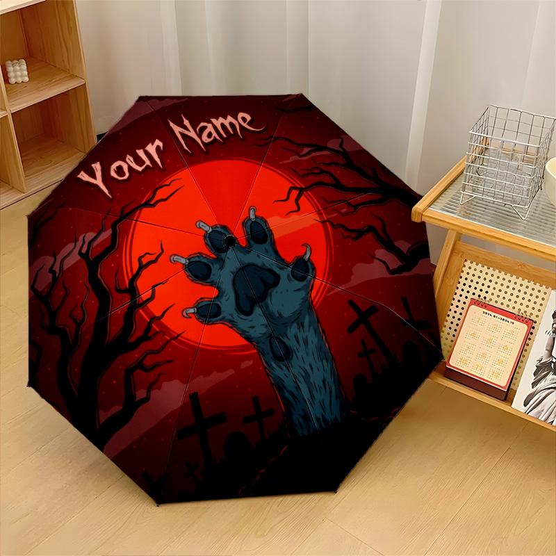 Custom Text Automatic 8 Bone Umbrella, Portable Sun Rain Protection UmbrellaPet Sematary