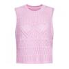 [Shop  ] DomeStic Women S Round Zig Zag Punching SleeveleSS Knitted veSt Bom wvS 21207 Pink