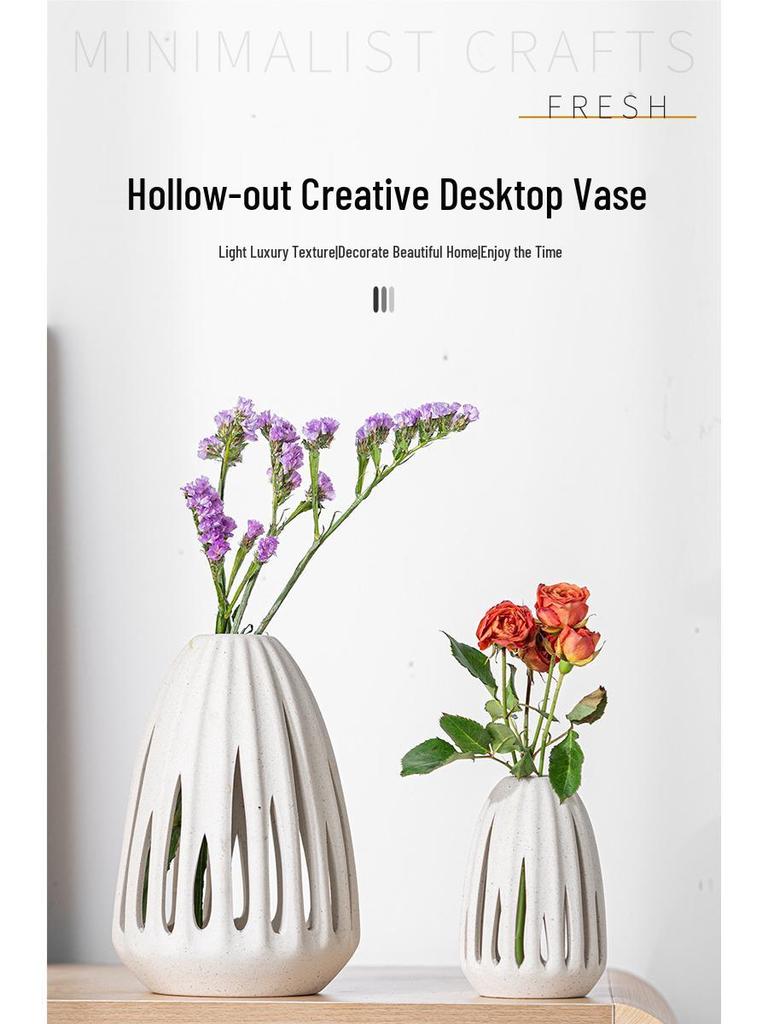 Simple Ceramic Flower Vase - Creative Home Decoration Ornament