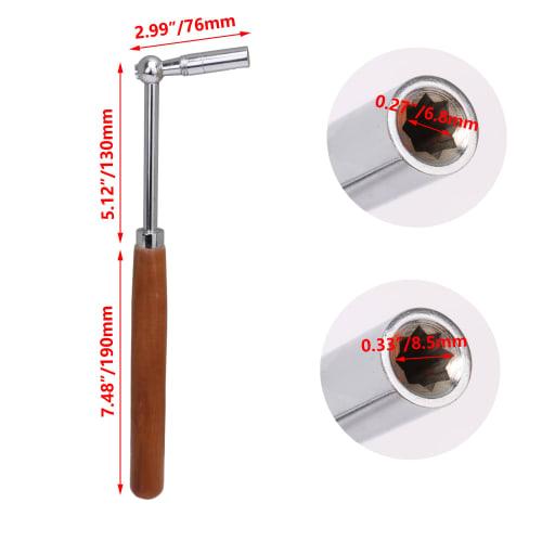 Yibuy 30cm Wooden Piano Tuning Wrench, Durable Piano Tuning Tool