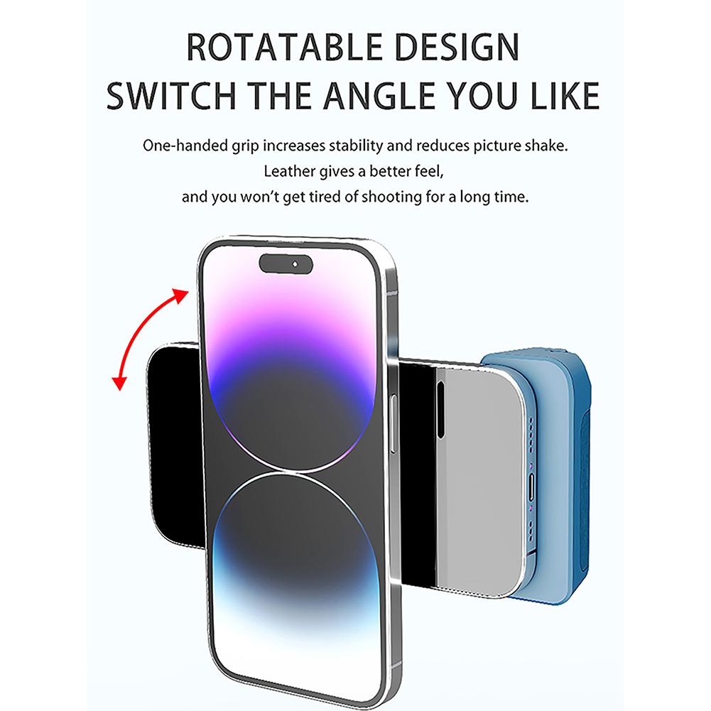 Magnetic Camera Handle Selfie Holder Power Bank 3-in-1 Phone Hand Grip Selfie Tools 3300mA Bluetooth-compatible for Android/iOS