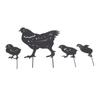 4 Stück Henne Huhn Silhouette Hohl Pfahl Design Niedliches Henne Huhn Design Langlebiges Metall Huhn Hof