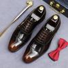 European Version Hand-polished Leather Shoes Men's Genuine Leather Cowhide Glossy Three-joint Business Dress