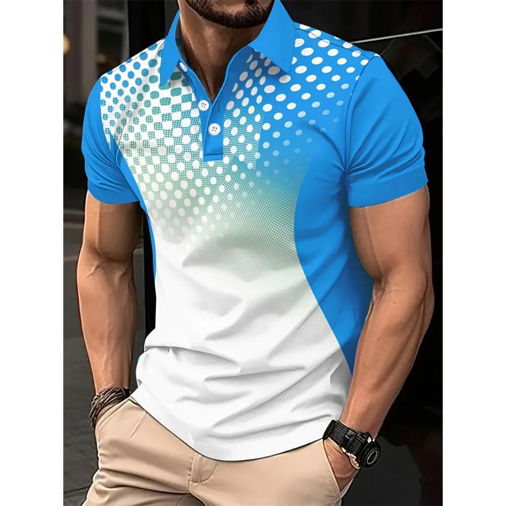 Fashion Polka Dot Pattern Men's Polo Shirt