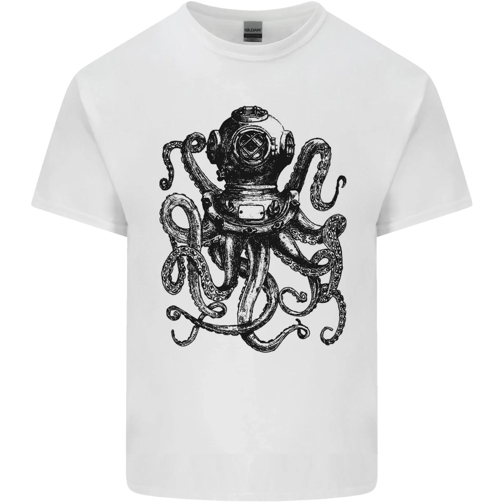 Scuba Octopus Diver Dive Diving Kids T-Shirt Childrens S