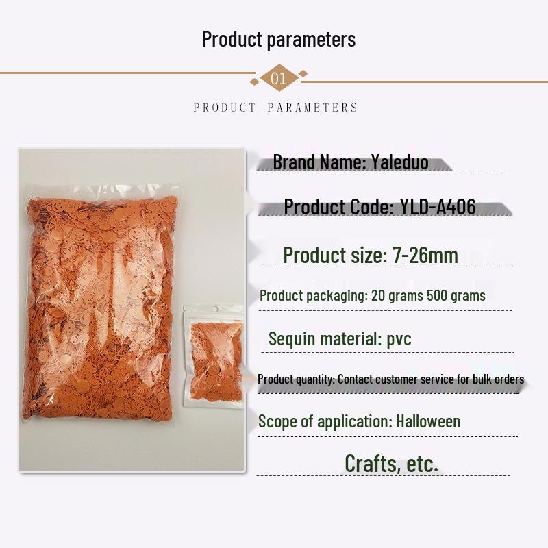 Yaleduo Halloween Skull Spider Pumpkin Sequin Accessories for Costume Photography