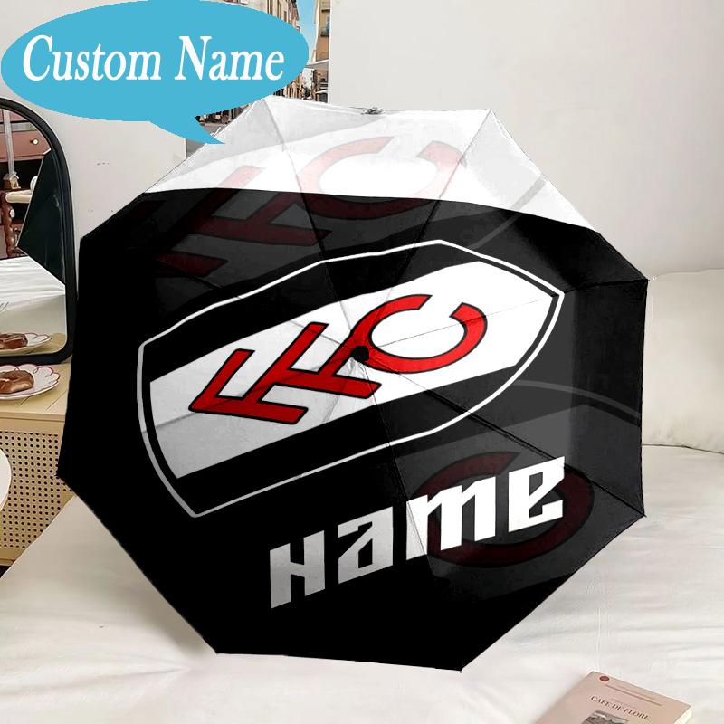 Custom Name Umbrella Fulham FC Crest Umbrella 8-Frame for Travel, Camping, Casual Lightweight Portable, Essential for Family Gifts