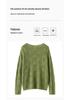 Korean Style Women's Cashmere Lyocell Round Neck Hollow Knit Sweater