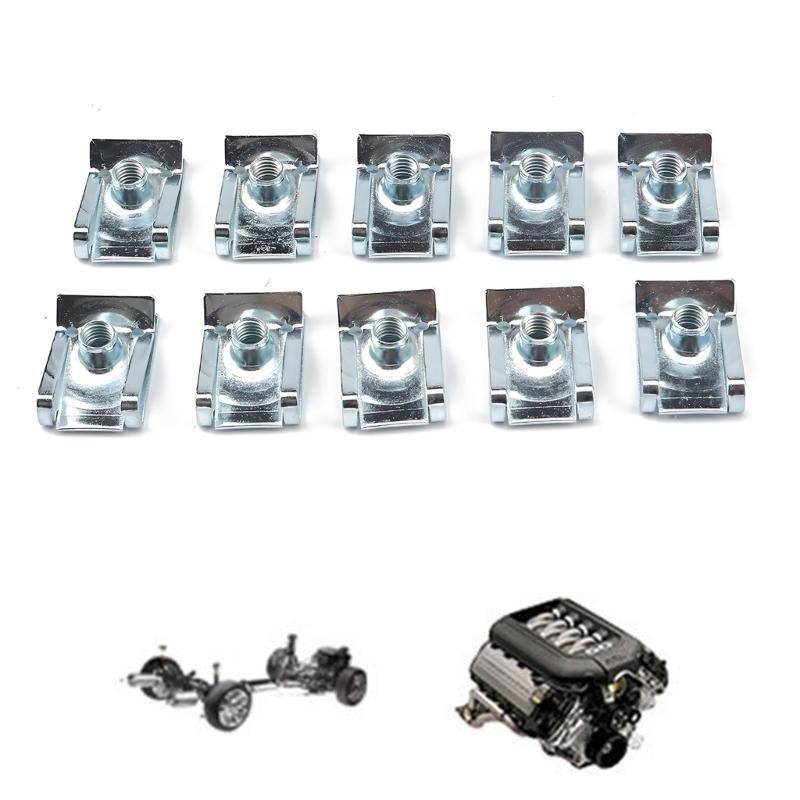 10Pcs 6Mm 8Mm Clip On Nuts Automotive Grade Stainless Steel Mounting Hardware For Car Truck License Plate Installation