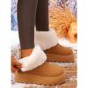 Thick-soled Warm Snow Boots for Women 2025 Winter Plus Size Back Zipper Fleece Short Cotton Shoes