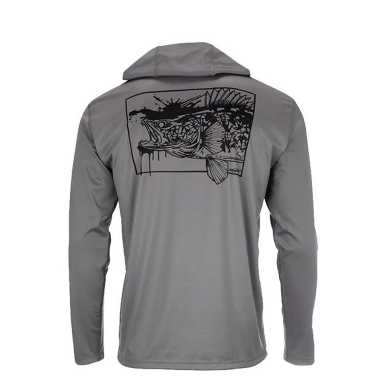 

Чоловіча літня сонцезахисна рибальська сорочка SIMMS з довгим рукавом, капюшоном та ефектом льодяної шовку 6XL