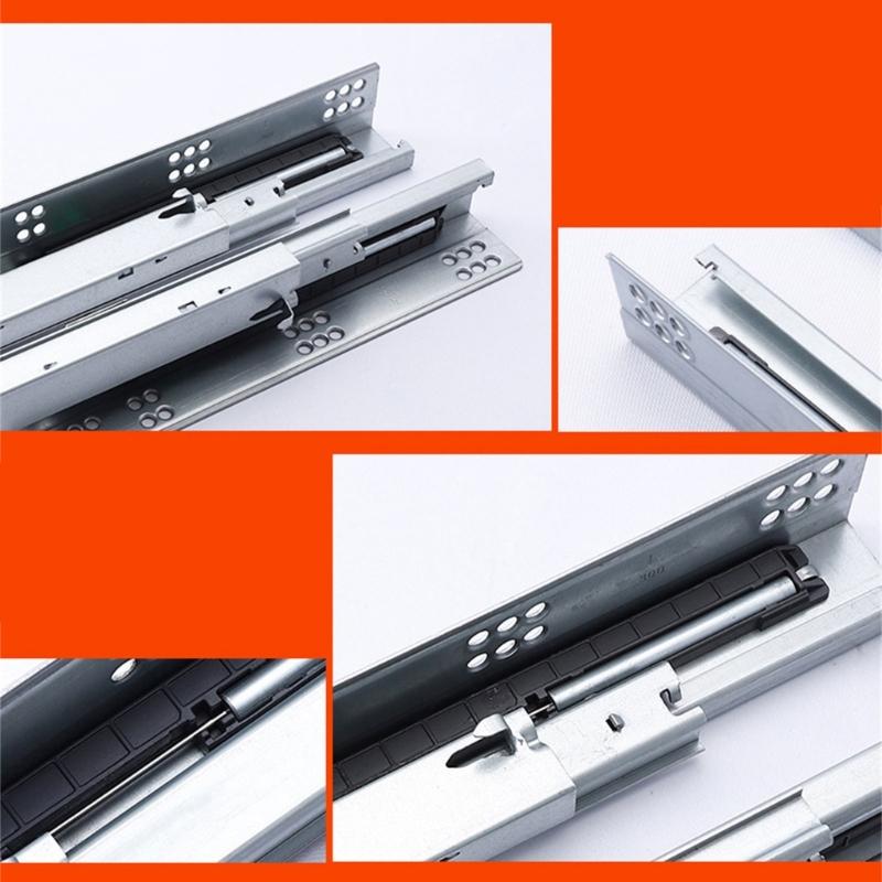 Concealed Drawer Runners Soft Close Undermount Full Extension Cabinet Rails with Locking Devices Rusts Resistant Slides