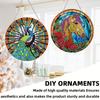 2 Stück Tier-Thema 2D/Flach DIY Einseitiger Bohrer Hängende Diamantmalerei-Kits Diamantmalerei Anhänger Fensterhängekunst für Heimdekoration