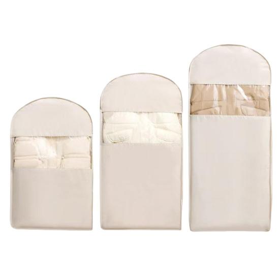 

3 шт. Подвесные чехлы для одежды с самокомпрессионной молнией, большой вместимости, экономящие место, подвесные чехлы для одежды, пылезащитные чехлы бежевый