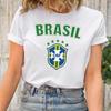 2026 Hot Sales Brazil Cotton T-shirt Men's and Women's New Summer Cotton Clothing Harajuku Fashion Round Neck Short Sleeve Top