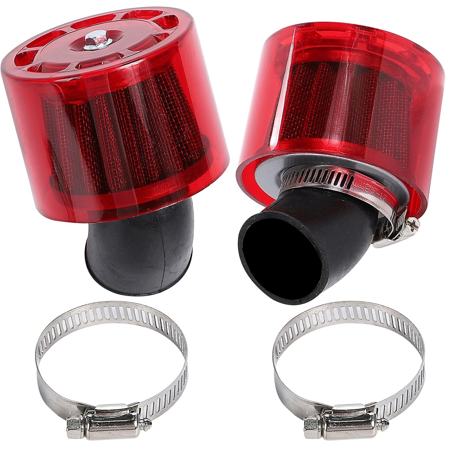 

calm wish Air Power Filter 35mm Motorcycle Cab with Monkey Cover Yamaha Kawasaki Honda Red Curved 2pcs Universal красный