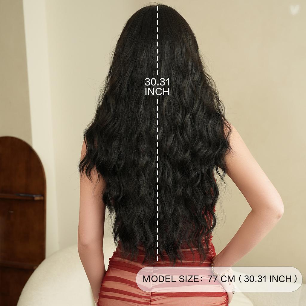 African European American Black Wig Women's Long Curly Hair Stage Performance Costume Soft Synthetic Full Head Cover