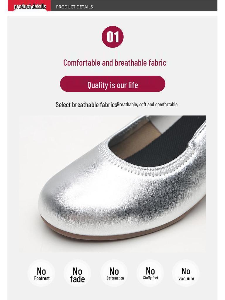 Damen Silber Weiches Leder Mittelhoher Absatz Gesellschaftstanzschuhe