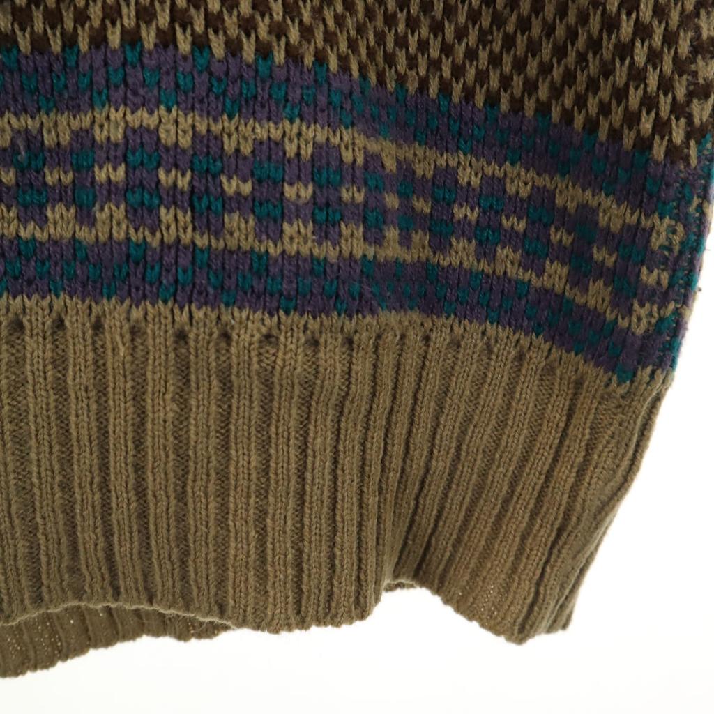 VAN HEUSEN 80er 90er Alter Overall-Griff Langarmpullover M Braun gestrickt Herren Gebraucht