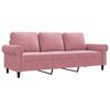 Vidaxl 3-Seater Sofa, Pink, 180 Cm, Upholstered In Velvet
