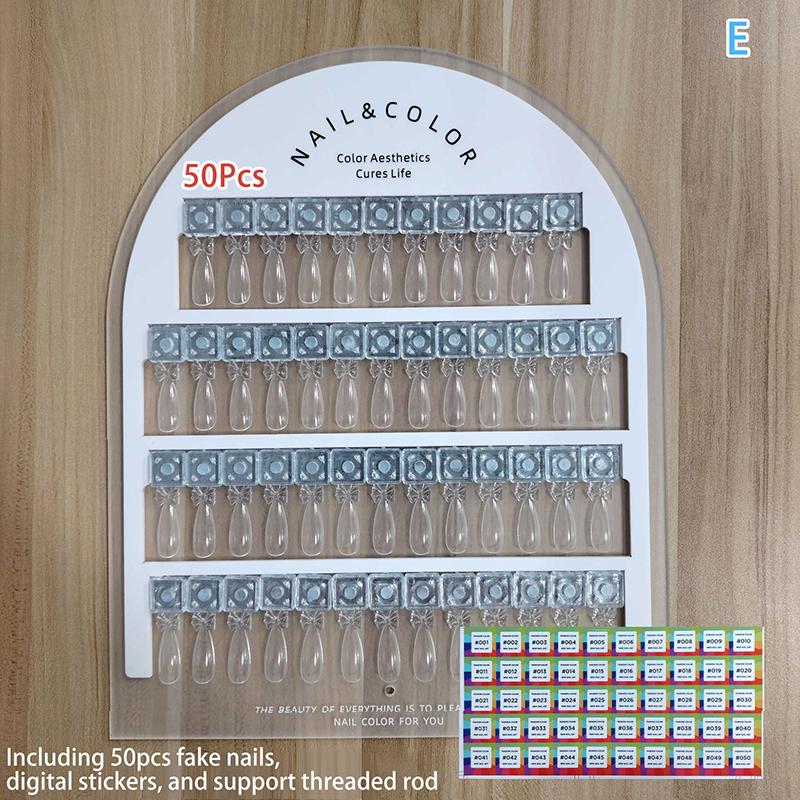 10/20Pcs Magnetic Bowknot False Nail Tip Display Clear Natural Color Card Polish Gel Stand Board Nail Palette Nail Glue Practice