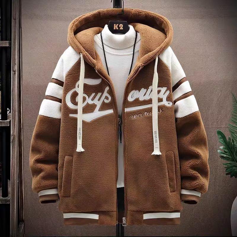 

Мужская куртка большого размера из мягкой высококачественной ткани из овечьей шерсти, ветрозащитная, модная, универсальная, повседневная, спортивная, легкая, волна, теплая куртка 3XL