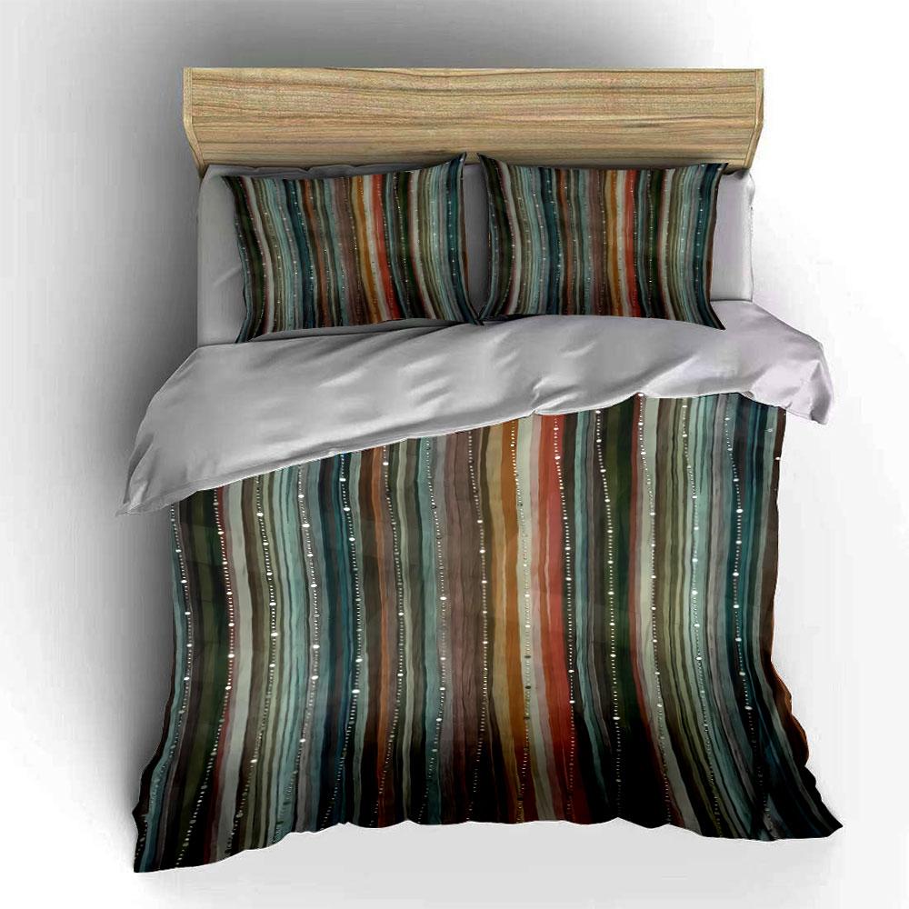 Vertical multicolored striped pattern. Bedding sets Duvet cover sets Duvet covers Pillowcases(1 * Duvet Cover 2 * Pillowcases, without duvet insert)