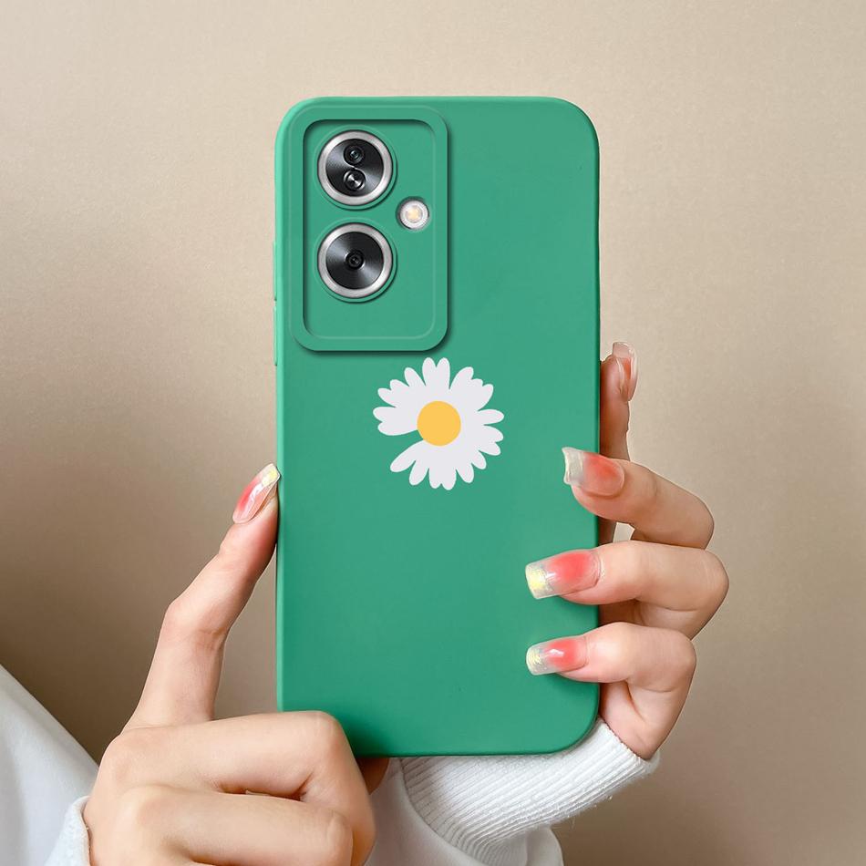 Case For OPPO A79 A2 5G Flower Soft Liquid Silicone Camera Lens Protection Phone Shockproof Back Cover For OPPO A79 A2 Funda