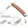 Retro Wood Handle   10pcs Blade Head Shaving Razor Folding Shaver Male Face Cleansing Care Tool