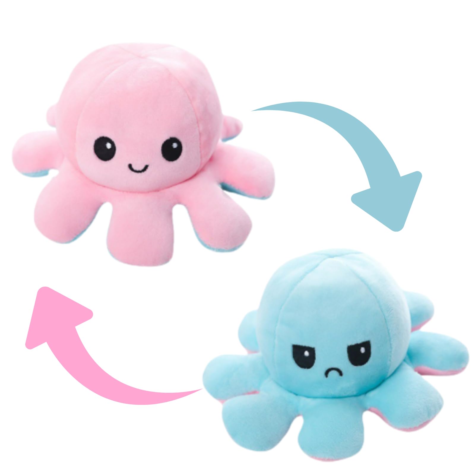 

All Trust Octopus Plush Toy, Cute Small Stuffed Animal (Light Blue to Pink)