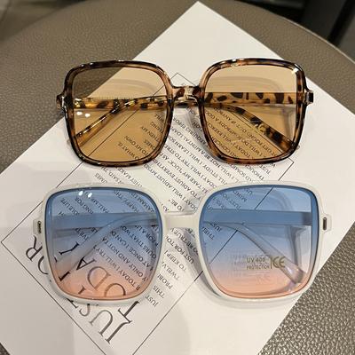 Men Women Trendy All-Match Gradient Color Goggles Glasses Uv380 Square Sunglasses Classic Sun Glasses For Unisex Eyewear