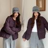 Cotton-padded women's short autumn and winter new round neck loose cotton-padded clothes light jacket cotton-padded women's clothes