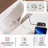 3 Drawer Bedside Table Adjustable Bluetooth Light Strip  Floor Mount Wood Bedside Cabinet with Charging Station for Home EUPlug