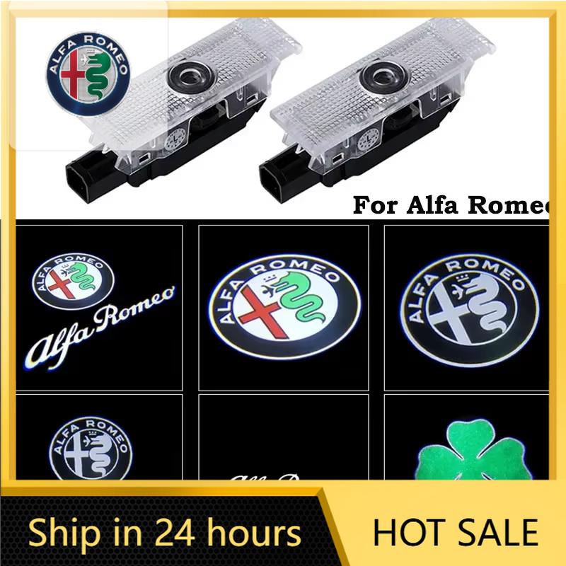 For Alfa Romeo 508  Car Sticker For Alfa Romeo   147 2Pcs Fashion LED Car Door Welcome Light Logo Projector For Alfa Romeo Spider Giulia   qw2