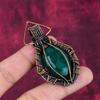 Faceted Zambian Emerald Gemstone Pendant Copper Wire Wrapped Handmade Jewelry