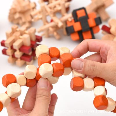 Luban Schloss Puzzle Entsperren Ineinandergreifendes Spiel IQ Test Holz Denkspiele Für Erwachsene Kinder Logik Smart Mind Herausforderung Lernspielzeug