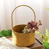 Flower basket rattan hand-held basket straw bamboo weaving hand-inserted flower basket simulation small flower basket plant basket