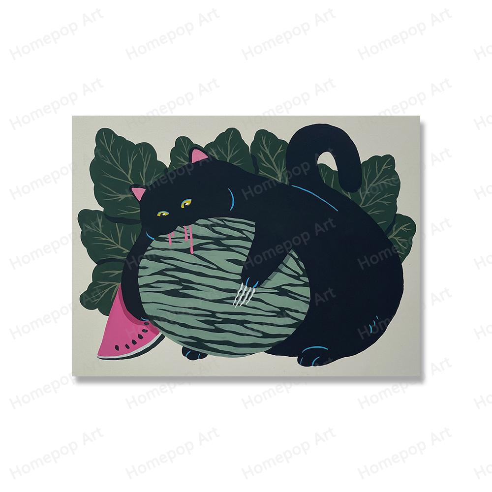 

Забавные постеры с котами и растениями, все любят рамен, холст, живопись, принты, кухонные настенные художественные картинки для гостиной, украшения дома 21x30cm No Framed оранжевый