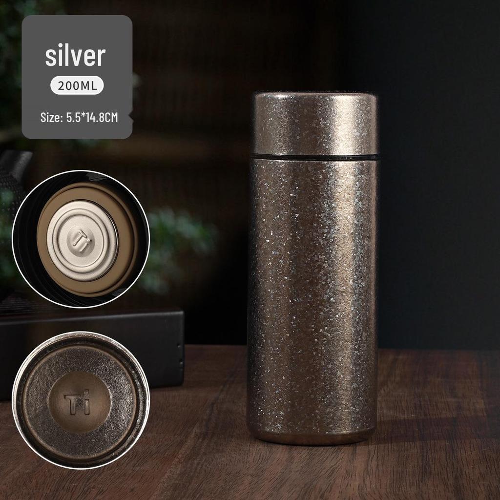 Compact Titanium Insulated Cup - Portable Mini Student Gift with Engraving