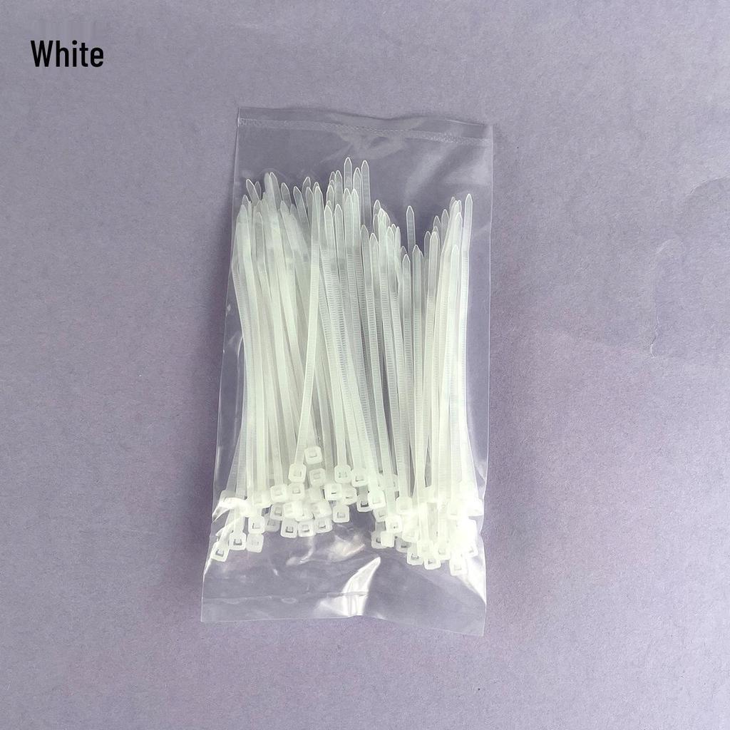 Multi-Color Nylon Zip Ties - 2x100 Pack, Small 2.4mm Wide In Blue, Red, Yellow, Green, Orange, Black, White & Pink