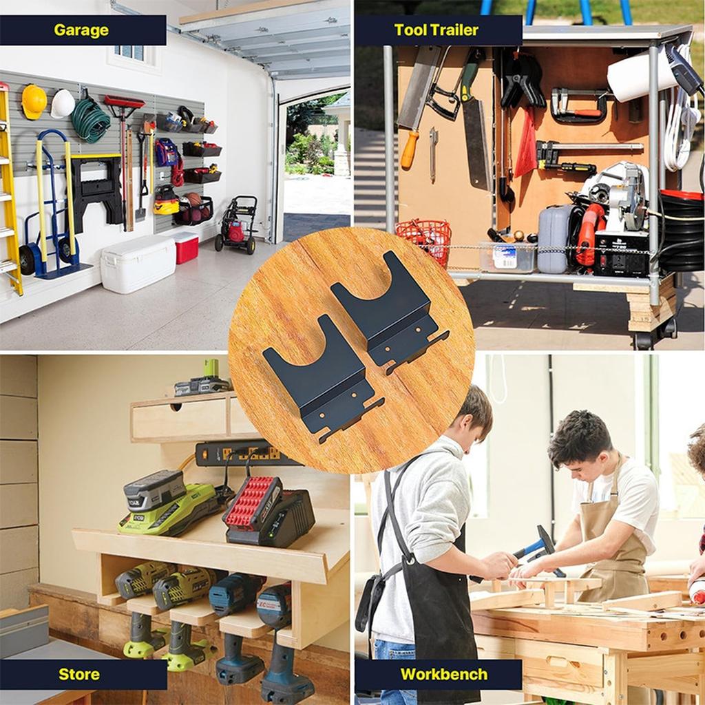 Angle Grinder Holder Metal Tool Rack with Cord Hanger Wall Mount Bracket for Polishers Cutters Workshop Garage Organizer