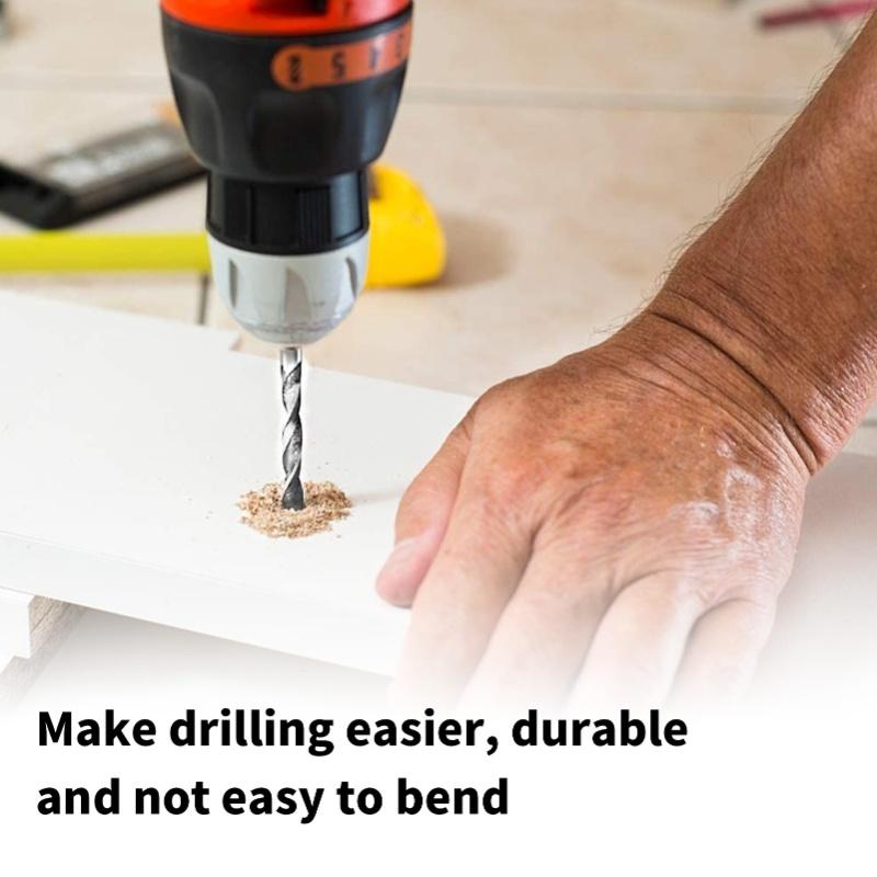 8Pcs Twist Drill Bits HSS Hole Processing Metal Wood Rotary Tool Kit 4mm-10mm Extra Long 200mm