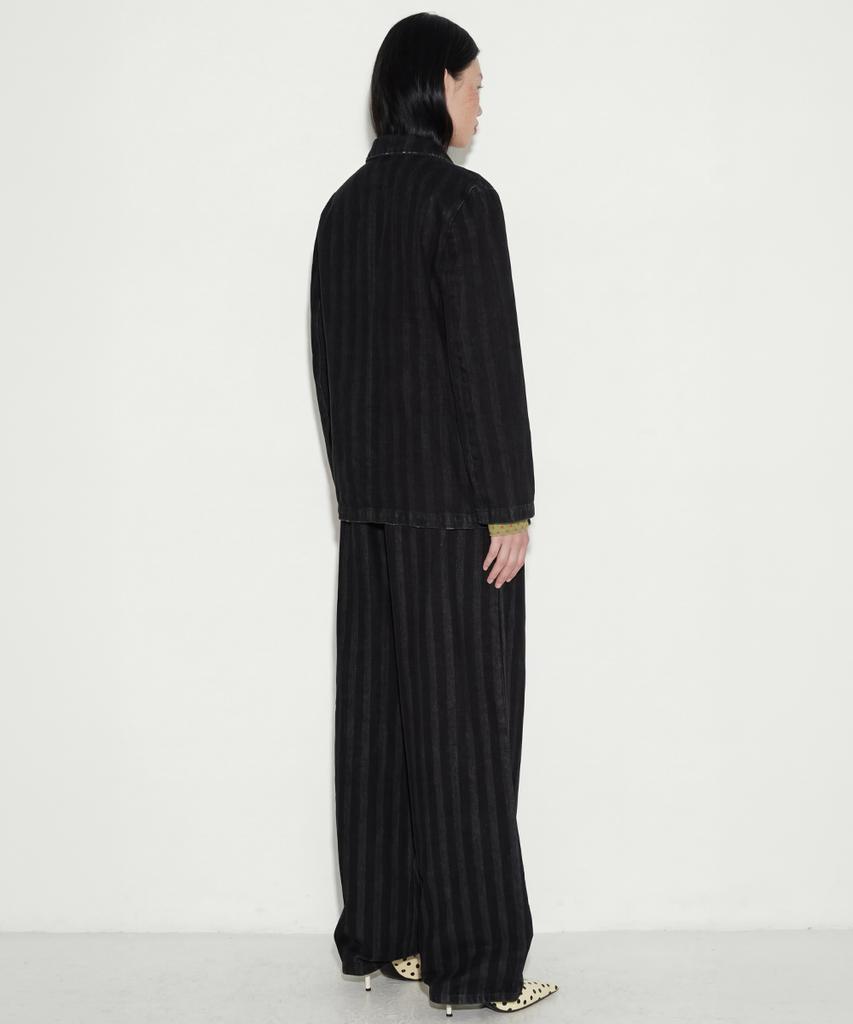 SETSETSET Tuck Stripe Wide Denim Pants