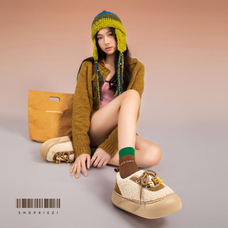 Bag heel cotton slippers women's autumn and winter new indoor home heating velvet outer wear cotton shoes women's winter