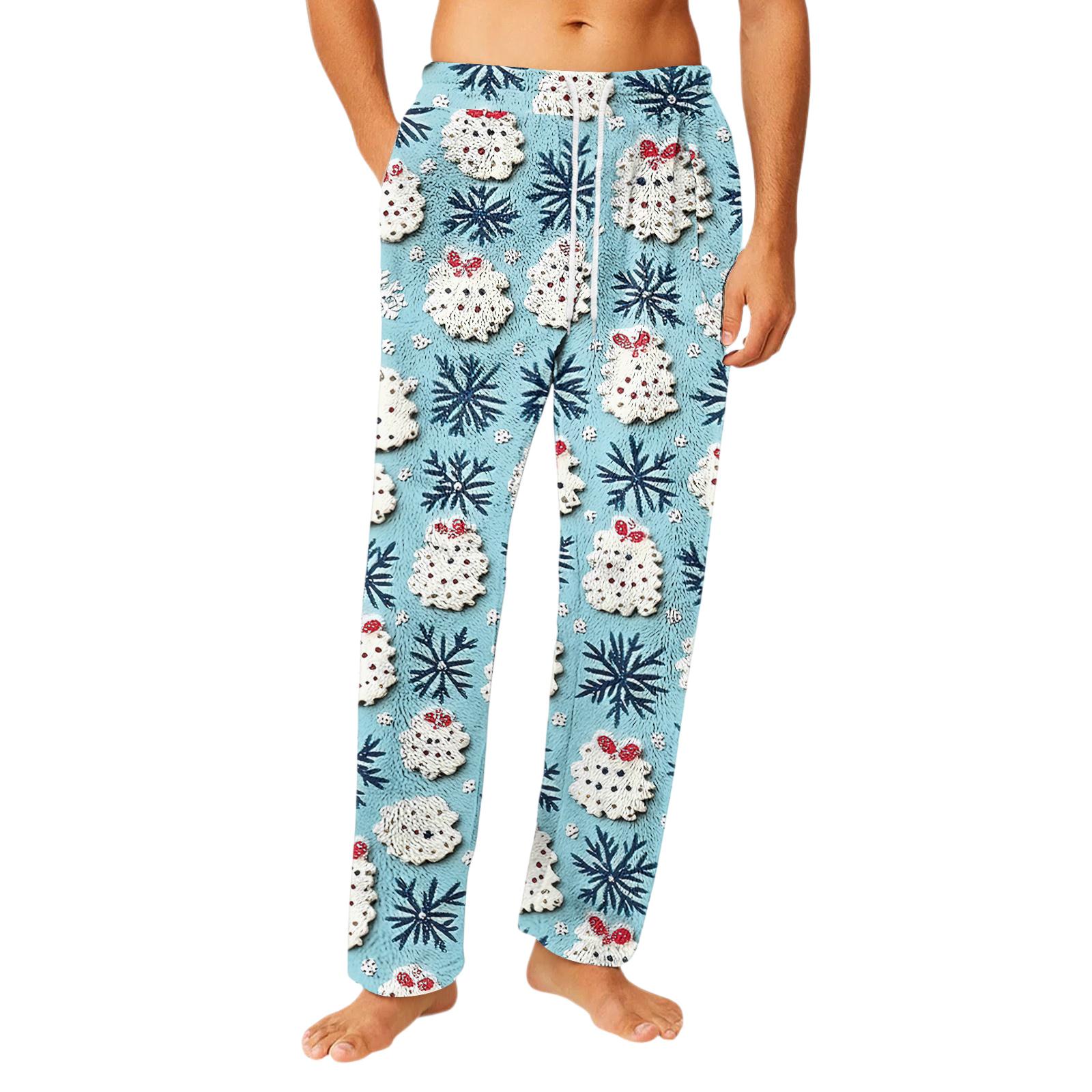 

Men s Drawstring Pocket Flannel Pants Homewear Sleep Pants XL