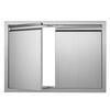 BBQ Access Door, 762x532 Mm Double Outdoor Kitchen Door, Stainless Steel Flush Mount Door, Wall Vertical Door with Recessed Handles , for BBQ Island,