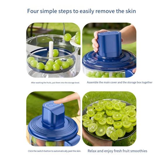 Electric Peeling Machine Automatic Potato Grape Garlic Peeler Rechargeable Cordless Fruit And Vegetable Peeler Easy to Clean Dishwasher Safe Kitchen