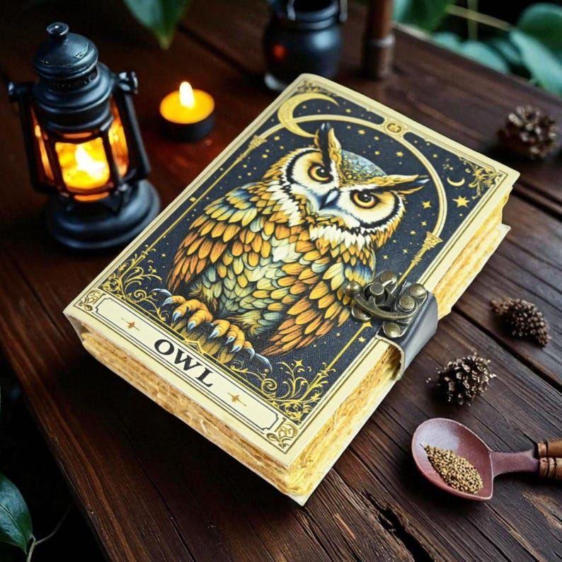 Journal – Blank Book of Shadows | Leather Spell Book of Wisdom | Handmade Witchy Sketchbook Moon Magic Tarot Notebook