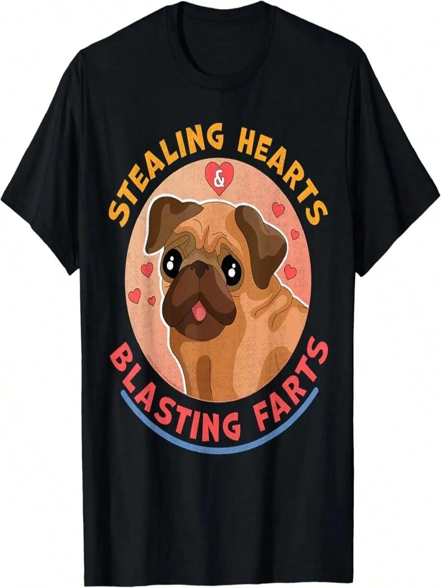 Stealing Hearts And Blasting Farts Dog Pug Valentine s Day T-Shirt S разноцветный