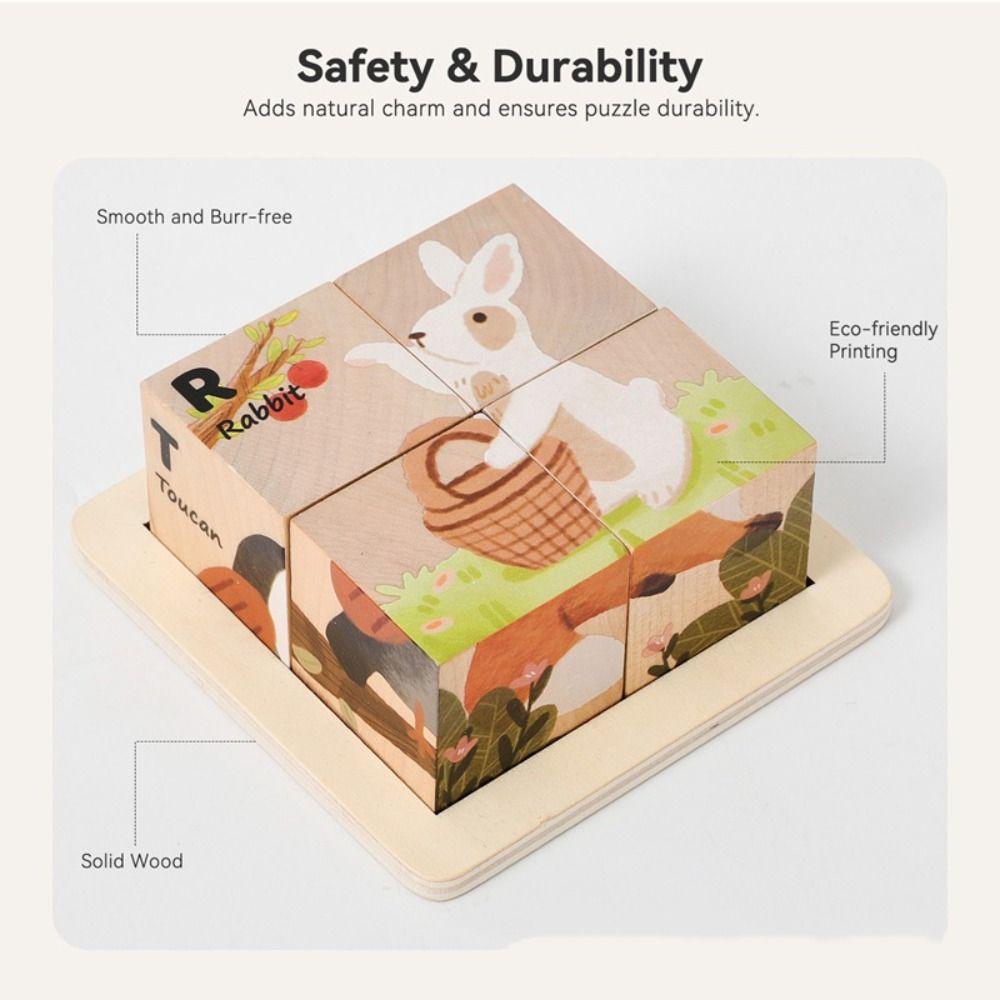 Movable Jigsaw Toy Animal Sliding Puzzle Montessori Educational Toy  Kids Birthday Gift